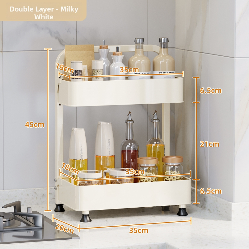 Xinyue Uhlíková oceľová úzka odnímateľná polička na korenie na pracovnej doske, viacposchodová, bez vŕtania