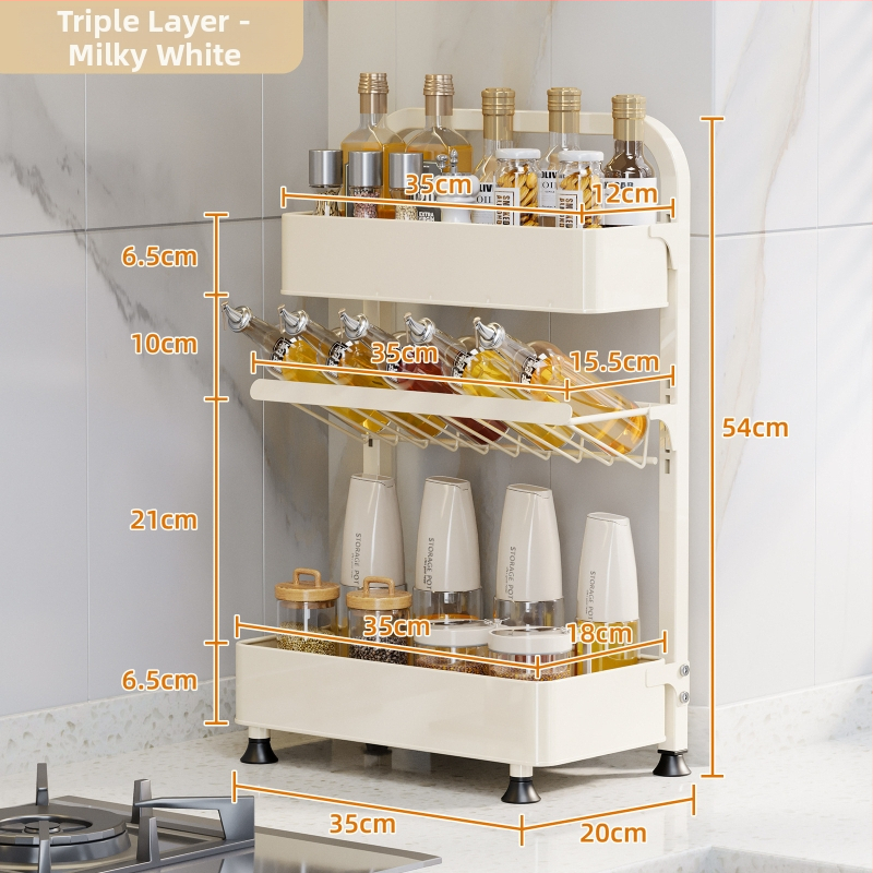 Xinyue Uhlíková oceľová úzka odnímateľná polička na korenie na pracovnej doske, viacposchodová, bez vŕtania