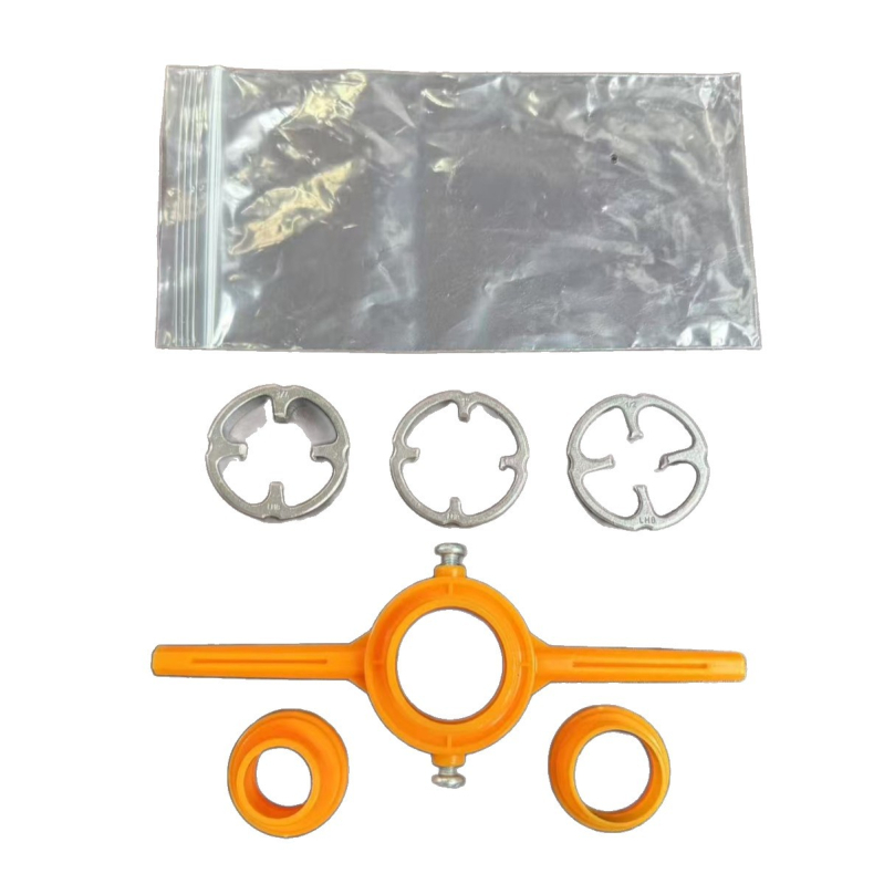 6 részes vízvezetékes menetkészlet műanyagcsövekhez, kézi menetvágó és menetkulcs, 1 hüvelykes menet