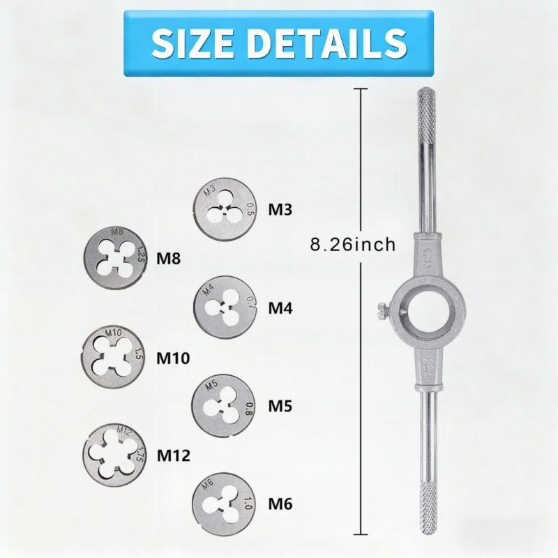 8 τεμάχια σετ νηματισμού από κράμα χάλυβα