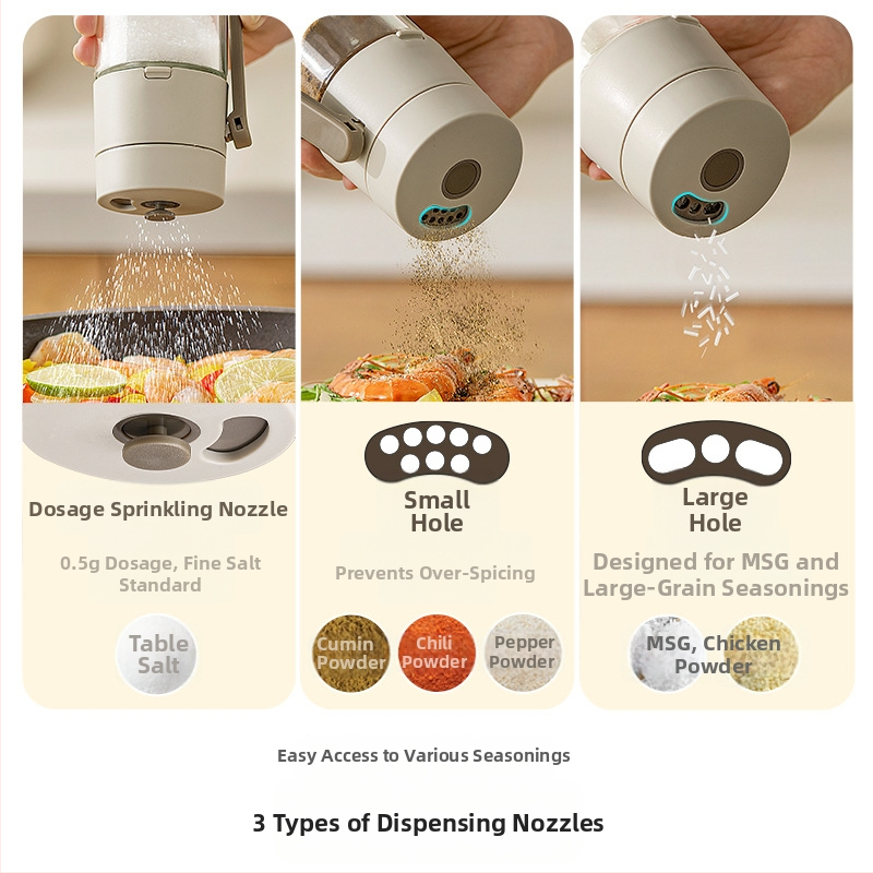 Precíz sóadagoló üveg, szilárd fűszerekhez, skandináv stílus, Junda Lai márka, nyomtatott logóval