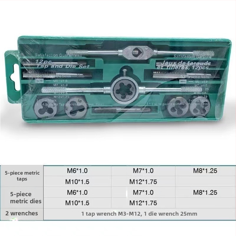 Metrický set závitovacích nástrojov, tap a die, 40 kusov