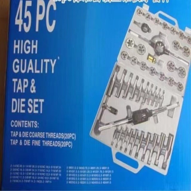 Σετ Tap and Die, 45 τεμάχια, Μετρικό εύρος M6–M24, Χειροκίνητο εργαλείο, Tongyu
