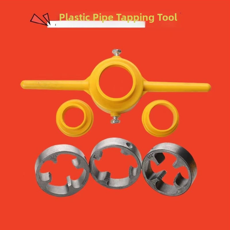 6 részes PVC cső menetkészlet, tartalmazza a menetkulcsot