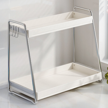 Stalni stalak za začine od nehrđajućeg čelika, dvostruki sloj, za kuhinjski pult, montaža bez bušenja