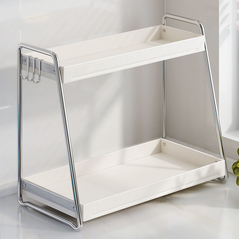 Stalni stalak za začine od nehrđajućeg čelika, dvostruki sloj, za kuhinjski pult, montaža bez bušenja