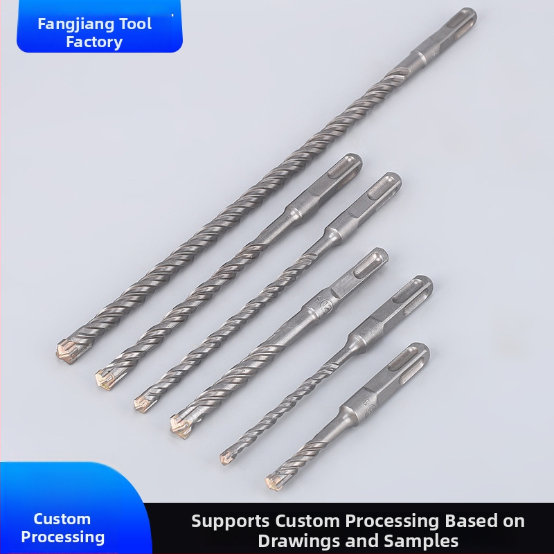 Krizové vrtáky s štvorhraným upínaním, prispôsobiteľné; vhodné pre betón a múry z cementu a tehál; materiál: 40Cr chrómová oceľ YG8 zliatina