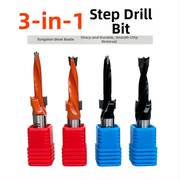 Drill za drvo, konusni i stupasti, tri u jedan, s tri oštrice, od volfram čelika