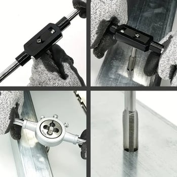 Hazat 40 τεμάχια Tap and Die σετ από carbon steel, με κρατήρα Tap Wrench