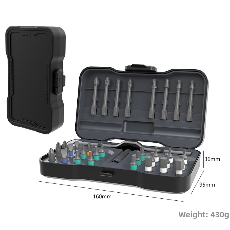 24-u-1 set odvijača s ráčnim mehanizmom, S2+CR-V, magnetski Philips bitovi, za kućnu upotrebu