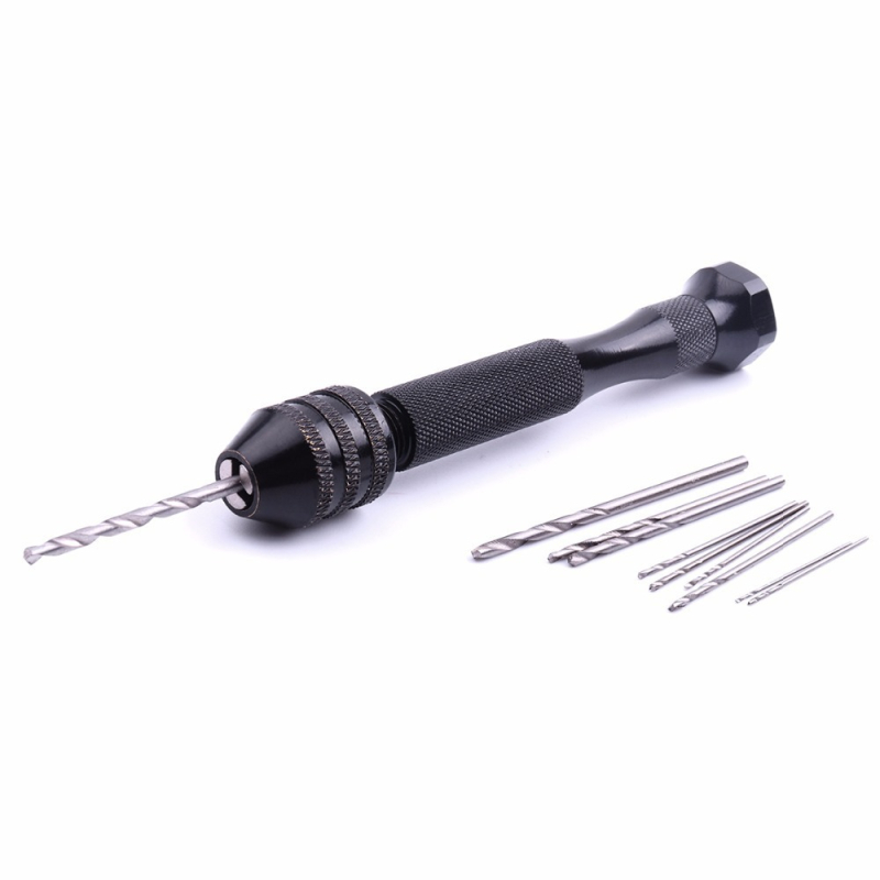 Ръчно въртящо се сверло с набор от 20 свредла и тризъбен патронник