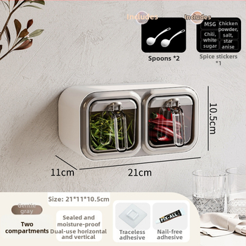 Plastový stojan na korenie s viacerými priehradkami — moderný minimalistický dizajn, montáž bez vŕtania (2023)