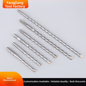 Betonhoz készült ütvefúró bit, négyszögletes és kör alakú nyéllel, modell F, középszéntartalmú acélból