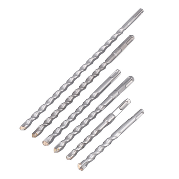 Betonhoz készült ütvefúró bit, négyszögletes és kör alakú nyéllel, modell F, középszéntartalmú acélból