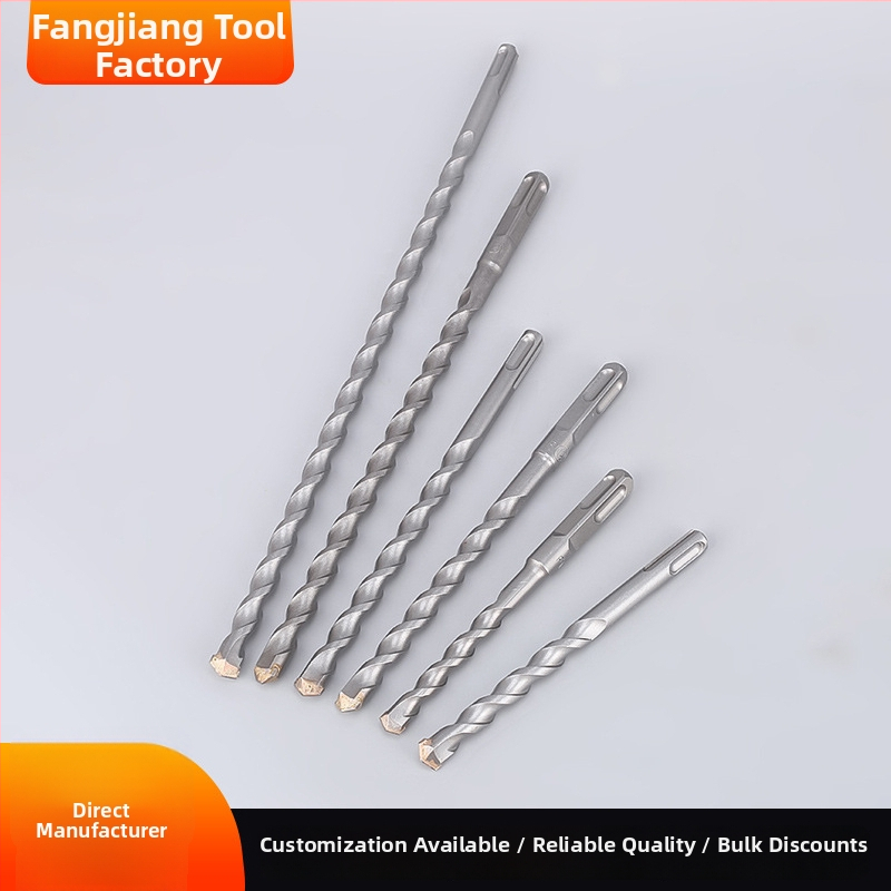 Betonhoz készült ütvefúró bit, négyszögletes és kör alakú nyéllel, modell F, középszéntartalmú acélból