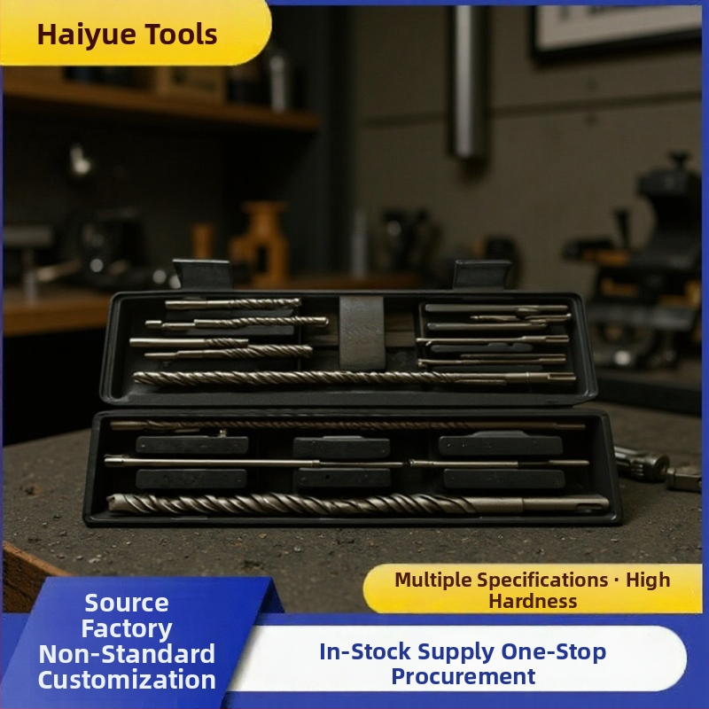 Sada vrtákov do kladiva pre elektrickú vŕtačku, 11 kusov, guľatý upín, chróm-vanádiumová oceľ, na vŕtanie betónu, kameňa a tehál