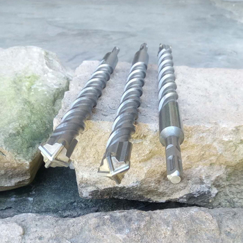 Elektromos ütvefúró bit, négyzetes fej, négypálcás ötvözet, négyzetes nyak, betonhoz, téglákhoz, kőhöz és gránithez