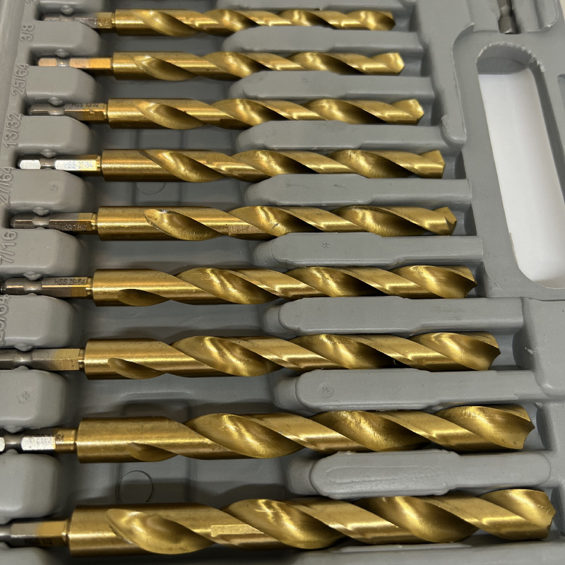 Σετ 30 τεμάχια HSS τρυπανιών με τιτάνιο επίστρωση, twist drill με εξάγωνο άξονα