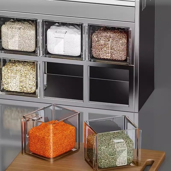 Qianhua Zidni držač začina od karbonske čelika, bez bušenja, višenamjenski kuhinjski organizator