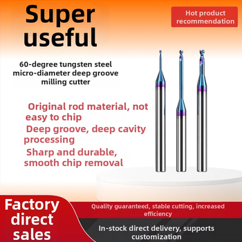 Freză CNC: freză pentru canale profunde, diametru mic, unghi 60°, acoperire nano, pentru oțel și aluminiu