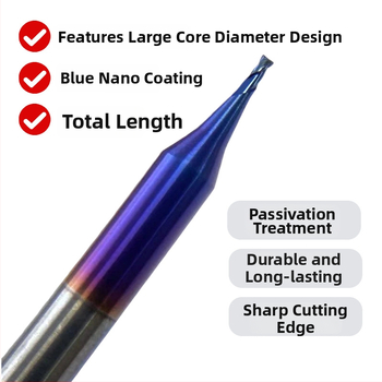 Freză CNC: freză pentru canale profunde, diametru mic, unghi 60°, acoperire nano, pentru oțel și aluminiu