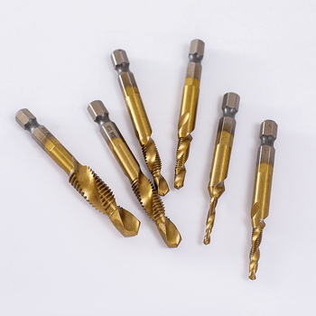 Chensheng drill and tap σετ με hex shank, HSS, imperial thread, 6 τεμάχια