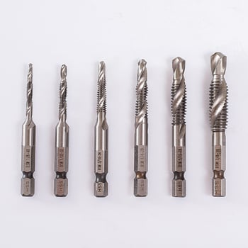 Chensheng drill and tap σετ με hex shank, HSS, imperial thread, 6 τεμάχια