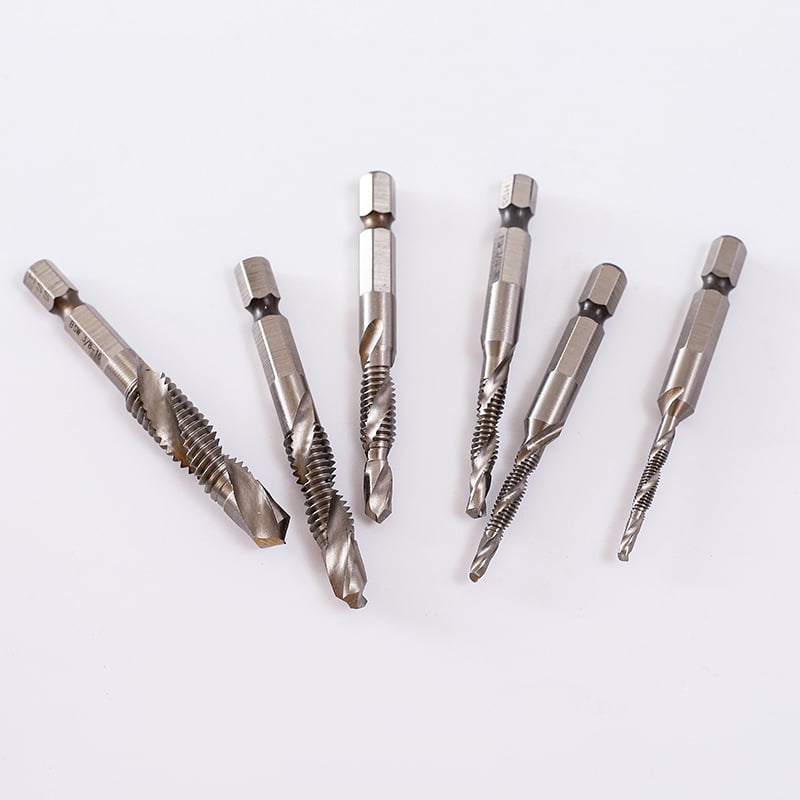 Chensheng drill and tap σετ με hex shank, HSS, imperial thread, 6 τεμάχια