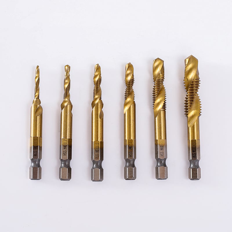 Chensheng drill and tap σετ με hex shank, HSS, imperial thread, 6 τεμάχια