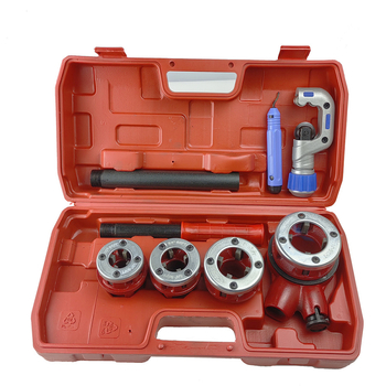 Set Type 62 pentru frezare și tăierea conductelor, cu design cu 3 capete, cheie pentru țevi sleeve și tăietor manual pentru cabluri