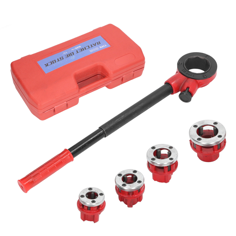 Set Type 62 pentru frezare și tăierea conductelor, cu design cu 3 capete, cheie pentru țevi sleeve și tăietor manual pentru cabluri