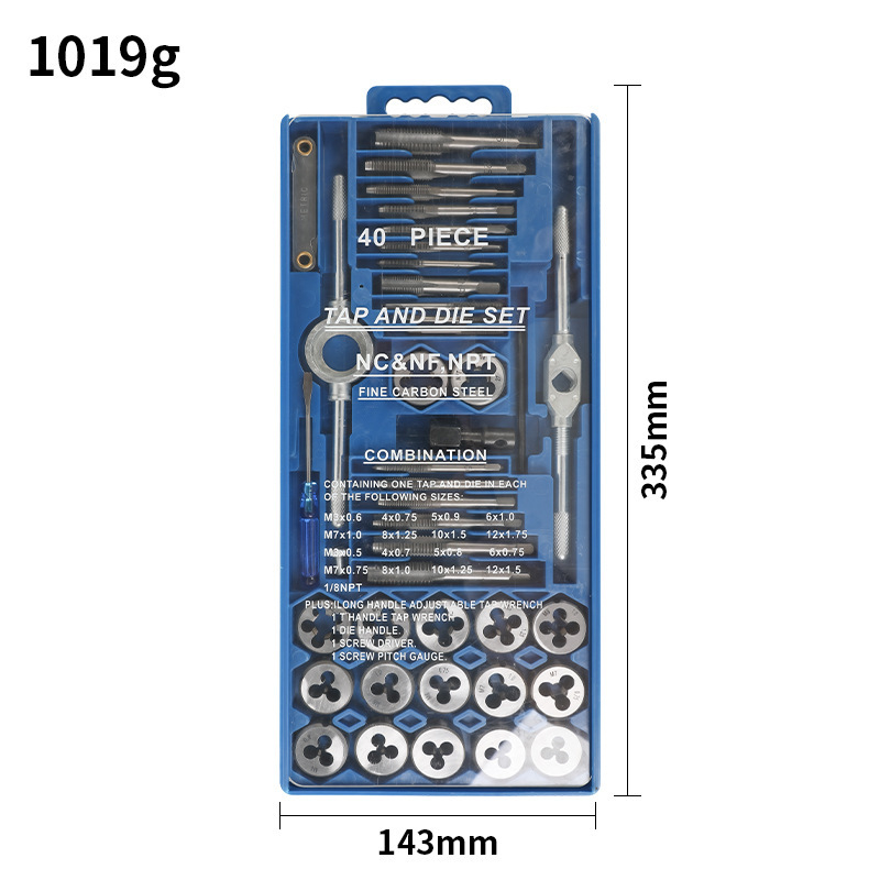 Set de instrumente pentru filetare cu șurubelniță, filetare manuală, burghiu și unelte de filetare