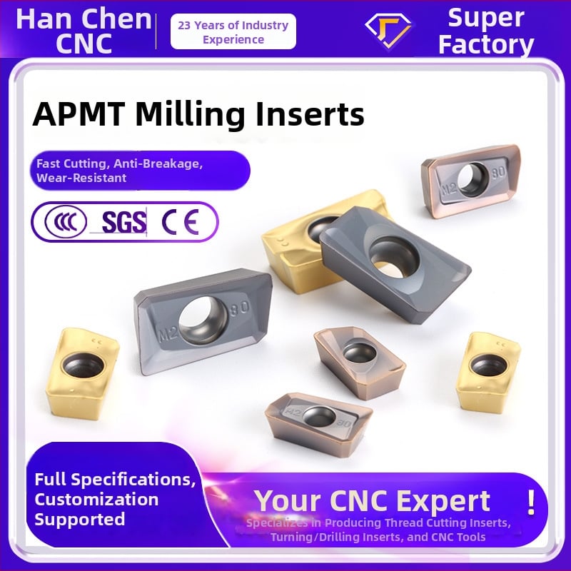 CNC фрезова вложка APMT1135/1604, карбид, носов радиус 0.8 мм