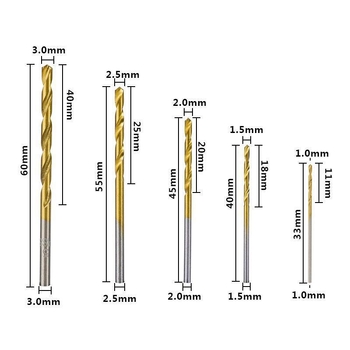 Σετ 50 τρυπανιών από ατσάλι υψηλής ταχύτητας (HSS) για βραχιόλια, χειροτεχνίες, ξύλο και πλαστικό