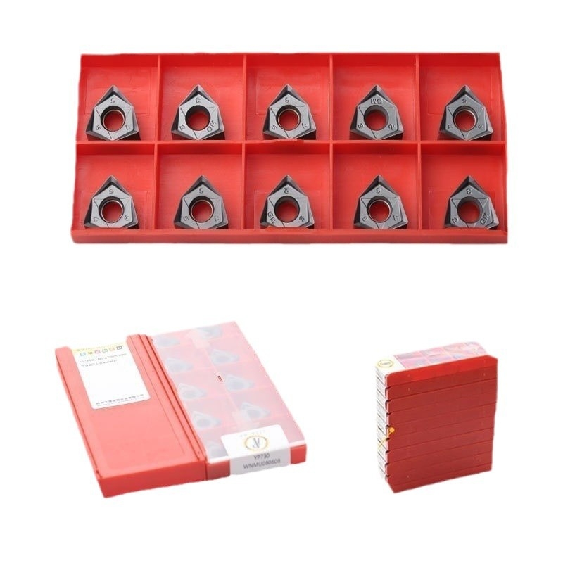 Двустранна твърдосплавна фрезова пластина, прасковенообразна форма, шестостенна, CNC бърза подача