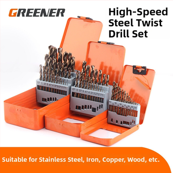 Σετ Twist τρυπανιών από κράμα ανοξείδωτου χάλυβα, κοβαλτο-βόλφραμ σκληρότητα, για χειροκίνητο ηλεκτρικό τρυπάνι