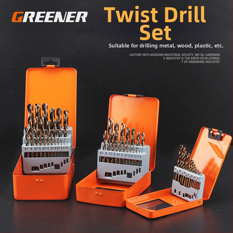 Σετ Twist τρυπανιών από κράμα ανοξείδωτου χάλυβα, κοβαλτο-βόλφραμ σκληρότητα, για χειροκίνητο ηλεκτρικό τρυπάνι