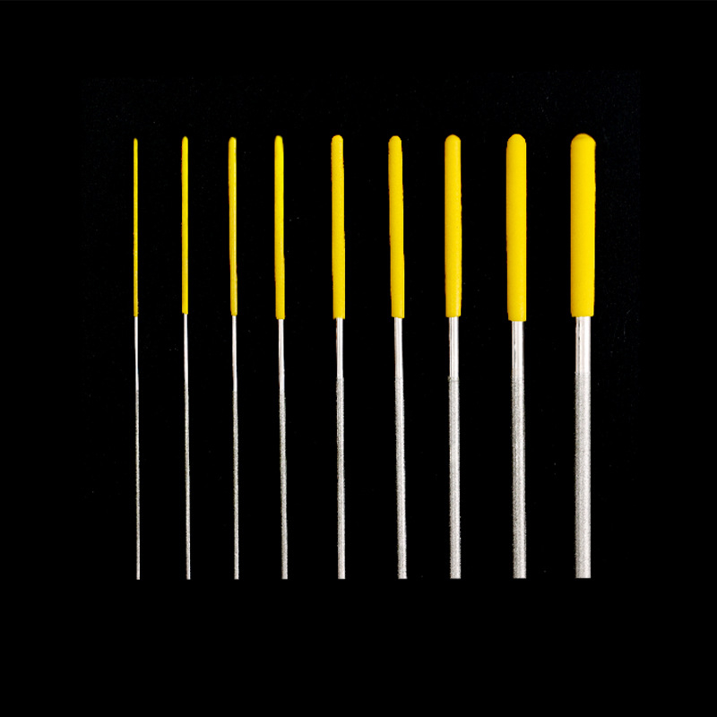 Șlefuitor cilindric diamantat electroplacat pentru lustruirea găurilor interne ale matrițelor; Brand Delling; Modele: 1×160, 1.2×160, 1.5×160, 1.7×160; Material: abraziv oțel aurit; Personalizare: Disponibilă