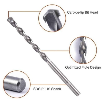 JD Tool Beton ütőfuró bit csempézéshez, vastágított volfrám-ötvözetből, háromszög alakú fogantyúval, nettó tömeg 50 g