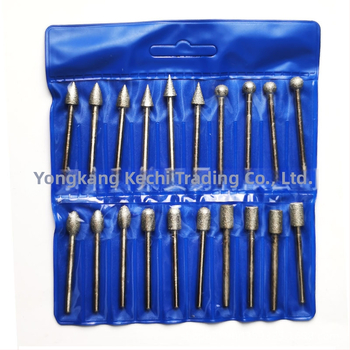 20 ks diamantových brúsnych hlavíc, emery abrazív, zrnitost 120, na rezbárstvo a leštenie nefritu, skla a keramiky