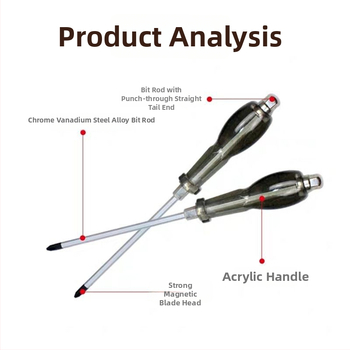 Pracovná magnetická skrutkovačka s krížovou hlavou, Walden, chróm-vanadiová oceľ Cr_V, plastová rukoväť, bez izolácie