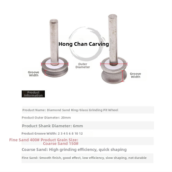 Hlavica brúsenia hrán – Carver, Kruhové koliesko s prstenom, Konkávny dizajn, Elektroplatinovaný karborund