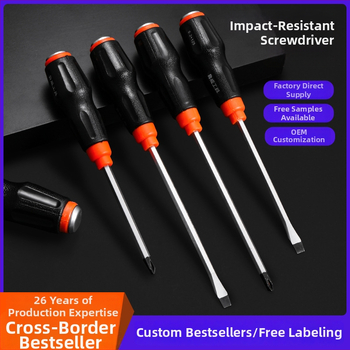 Luwei magnetický skrutkovač s krížovým a plochým nástavcom, Cr-Mo oceľ, TPR rukoväť