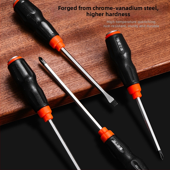 Luwei magnetický skrutkovač s krížovým a plochým nástavcom, Cr-Mo oceľ, TPR rukoväť