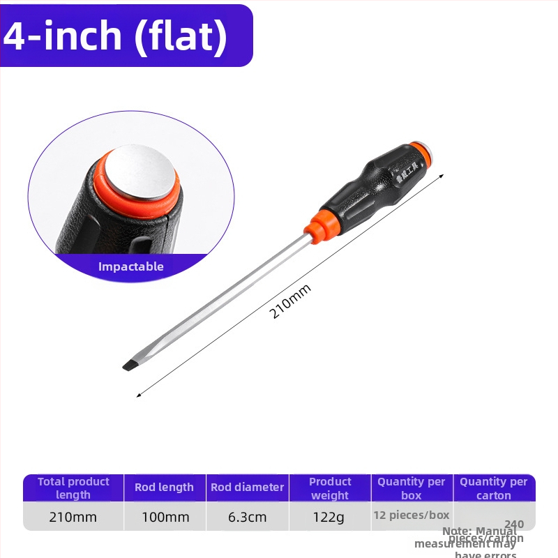 Luwei magnetický skrutkovač s krížovým a plochým nástavcom, Cr-Mo oceľ, TPR rukoväť