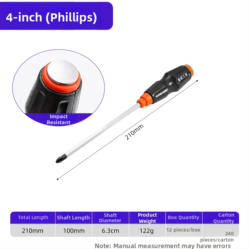 Luwei magnetický skrutkovač s krížovým a plochým nástavcom, Cr-Mo oceľ, TPR rukoväť