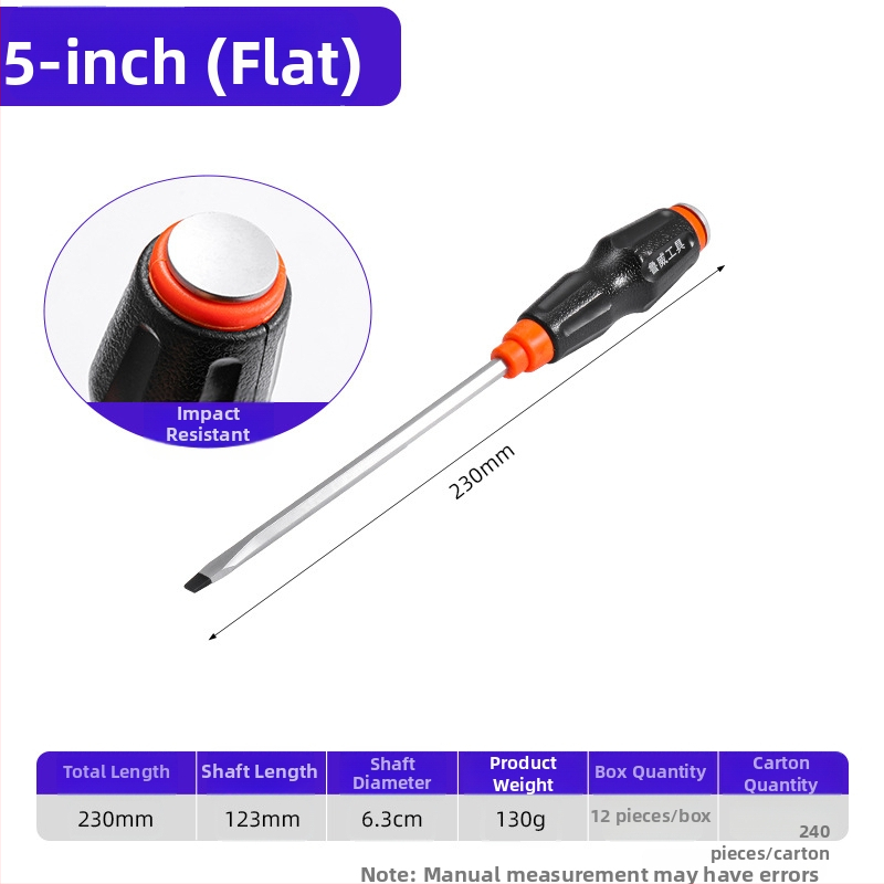 Luwei magnetický skrutkovač s krížovým a plochým nástavcom, Cr-Mo oceľ, TPR rukoväť
