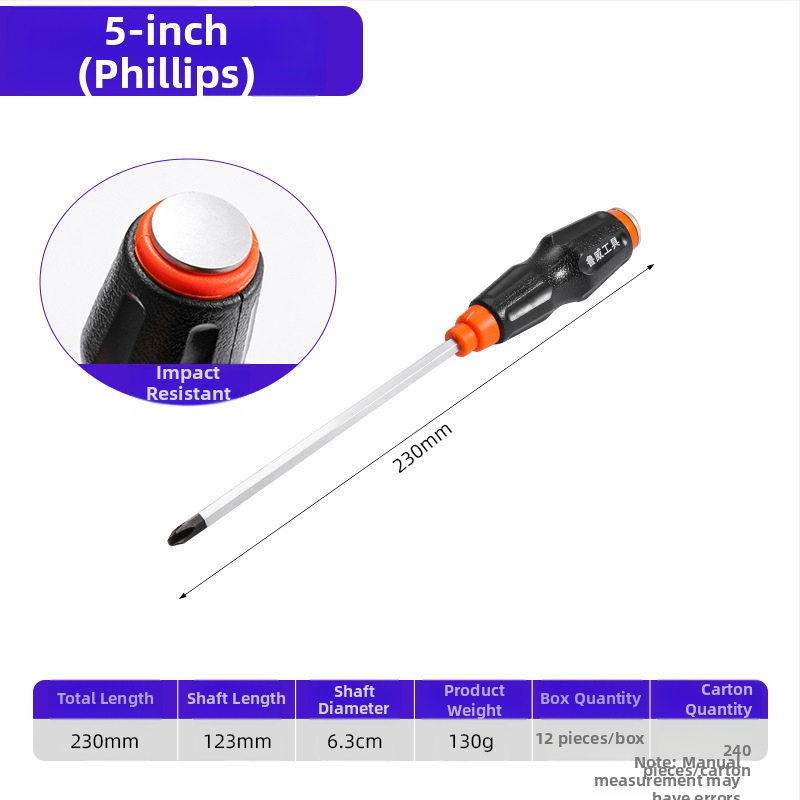 Luwei magnetický skrutkovač s krížovým a plochým nástavcom, Cr-Mo oceľ, TPR rukoväť