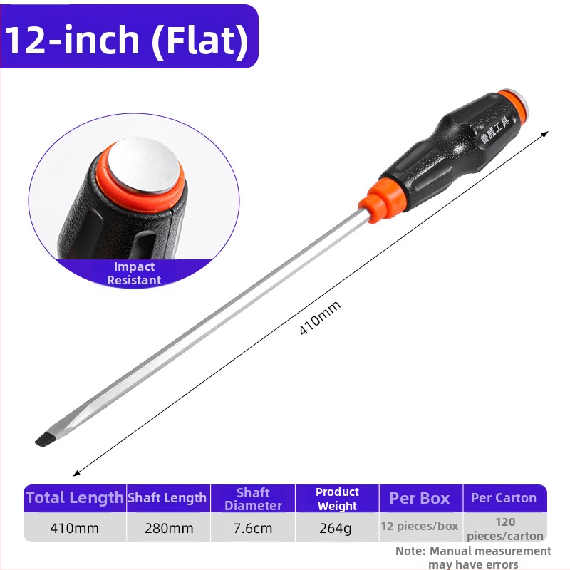 Luwei magnetický skrutkovač s krížovým a plochým nástavcom, Cr-Mo oceľ, TPR rukoväť