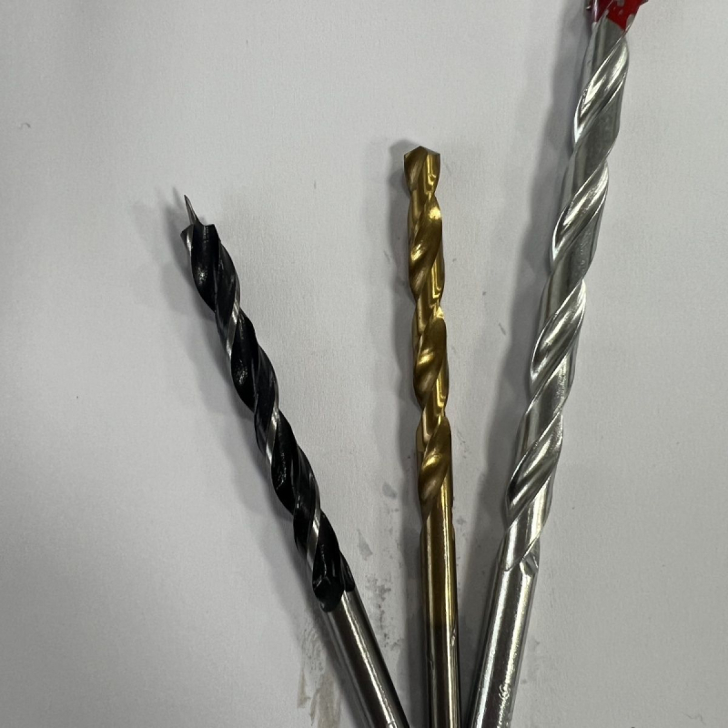 9 darabos spirálfúró készlet egyenes befogóval vas, cement és fa fúráshoz – kevert készlet asztalosmunkához